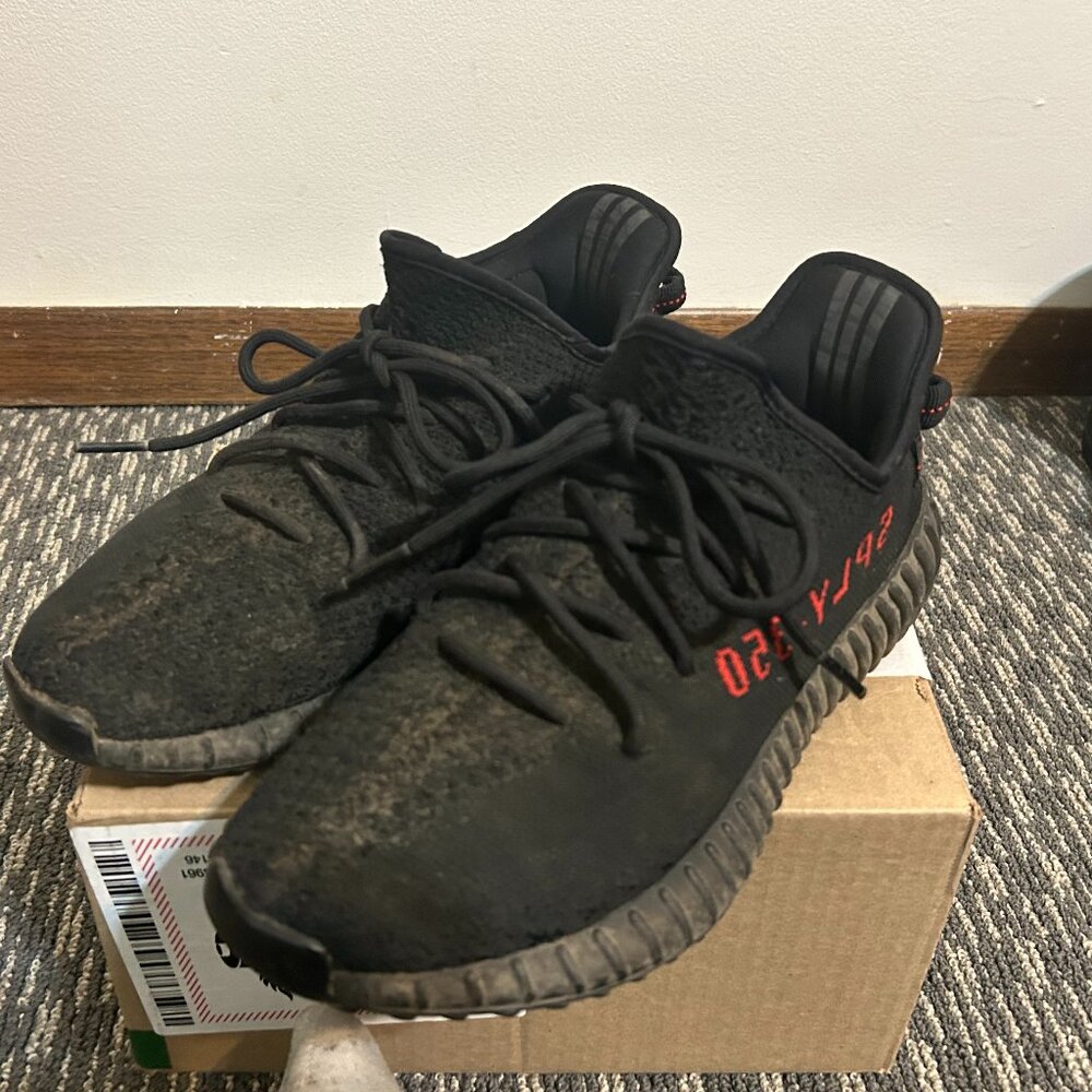 Adidas Yeezy Boost 350 V2 Bred Size 10 Black Red CP9652